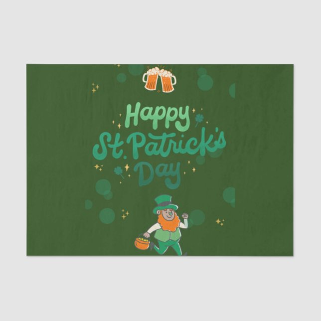 "Kleeblatts & Shenanigans: Ein St. Patrick's Day Seidenpapier (Vorderseite)