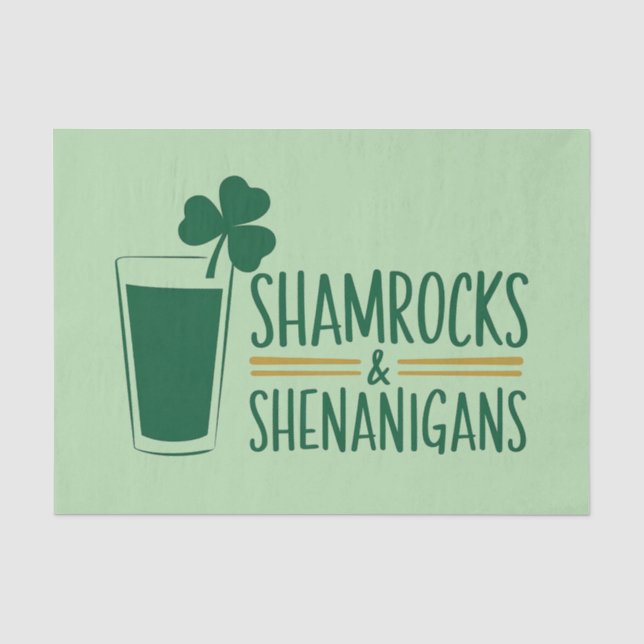 Kleeblatts & Shenanigans: St. Patrick's Day Design Seidenpapier (Vorderseite)