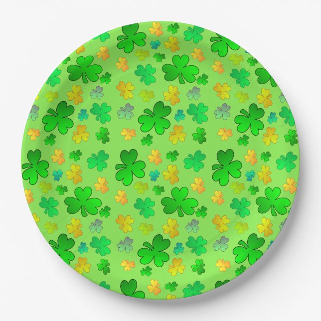 Kleeblatts St. Patrick's Day Paper Plate Pappteller (Vorderseite)