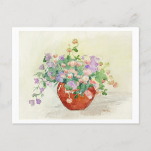 Kleeblatts und Bluebells Bouquet-Malerei Postkarte