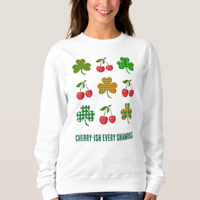 KLEEBLATTS UND CHERRIEN Coquette St Patricks Day Sweatshirt (Vorderseite)