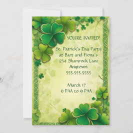Kleeblatts und keltische KNOT Frame St. Patrick's Einladung
