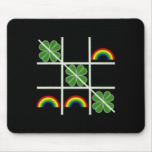 Kleeblatts und Rainbows Tic Tac Toe Lucky Saint Pa Mousepad