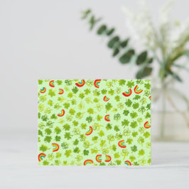 Kleeblatts und Regenbogen Irish St Patty's Postkarte