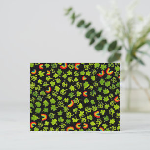 Kleeblatts und Regenbogen Irish St Patty's Postkarte