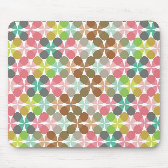 Kleechic-Retro Mod-Pastell-Muster-vektorkunst Mousepad (Vorne)