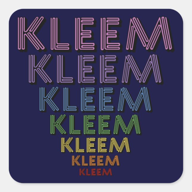 Kleem Chakra Colors Quadratischer Aufkleber (Vorderseite)