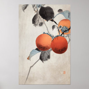 Kleiber auf Kakis von Ohara Koson Poster
