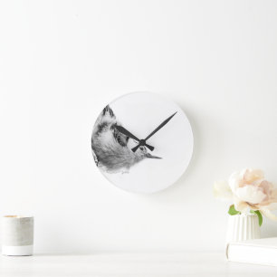 Kleiber, White Bird Photography Runde Wanduhr