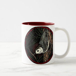 Kleiber-Winter-Vogel-Tasse (groß) Zweifarbige Tasse
