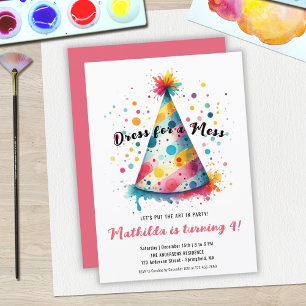 Kleid Chaos Kinder Kunst Malparty Mädchen Geburtst Einladung