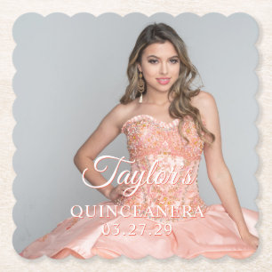 Kleid der Quinceanera Foto Zwei-Farben-Schrift Untersetzer