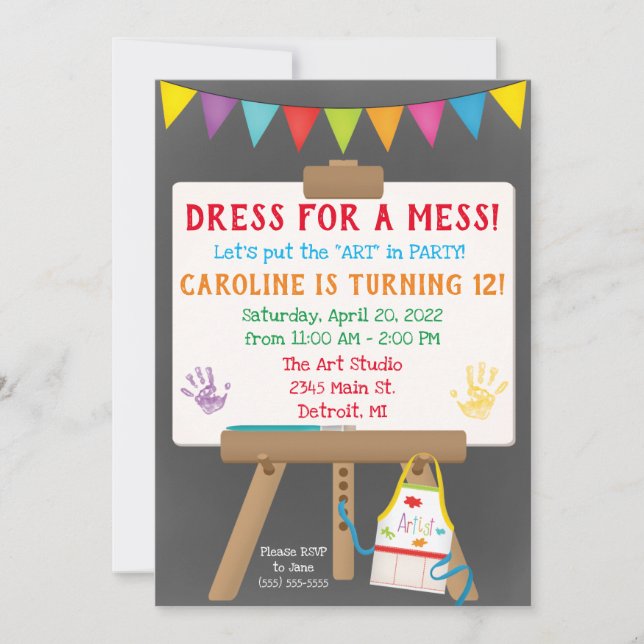 Kleid für ein Chaos, Party Einladung der Kunst (Vorderseite)