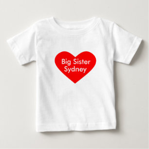 Kleid für große Schwester mit Namen personalisiere Baby T-shirt