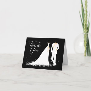 Kleid & Smoking - Danksagungskarte Dankeskarte