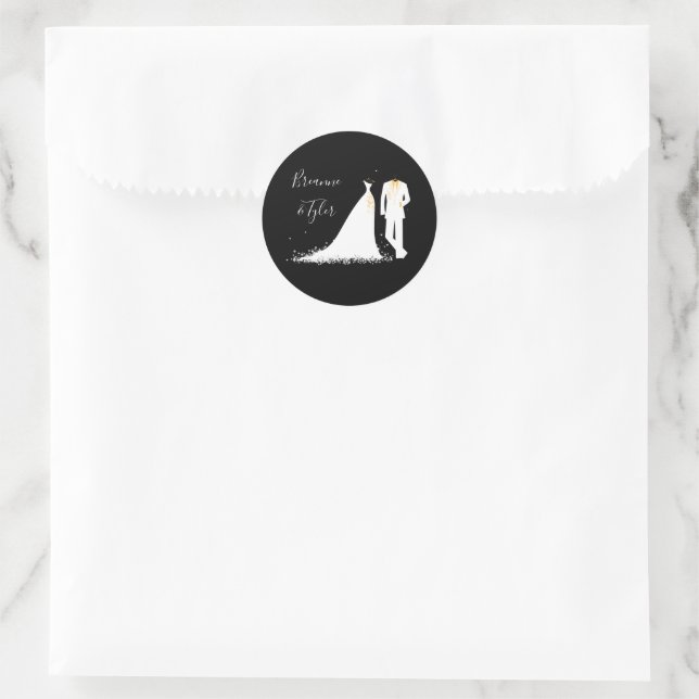 Kleid & Tux - Aufkleber für den Kreis (Tasche)