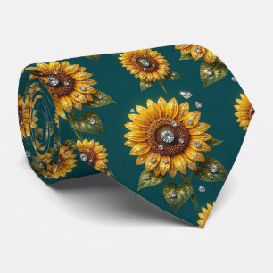 Kleide Dich Casual   Sonnenblumen und Diamanten Krawatte