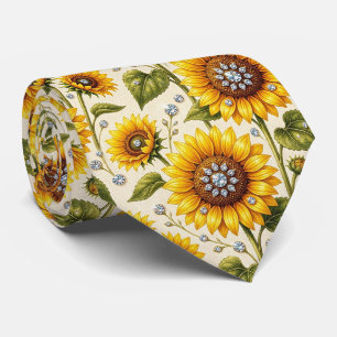 Kleide Dich Casual   Sonnenblumen und Diamanten Krawatte
