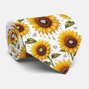 Kleide Dich Casual   Sonnenblumen und Diamanten Krawatte