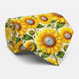 Kleide Dich Casual   Sonnenblumen und Diamanten Krawatte