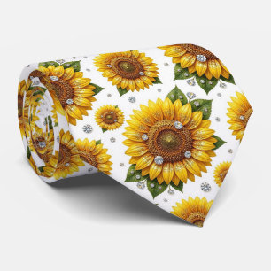 Kleide Dich Casual   Sonnenblumen und Diamanten Krawatte