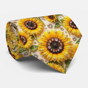 Kleide Dich Casual   Sonnenblumen und Diamanten Krawatte