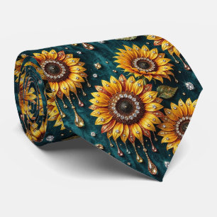 Kleide Dich Casual   Sonnenblumen und Diamanten Krawatte