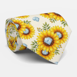 Kleide dich lässig   Sonnenblumen und Diamanten Krawatte