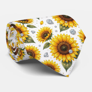 Kleide dich lässig   Sonnenblumen und Diamanten Krawatte