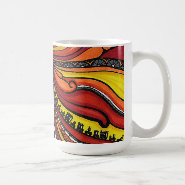 "Kleider" Grafik-Tasse durch Maggie Nancarrow Kaffeetasse (Rechts)