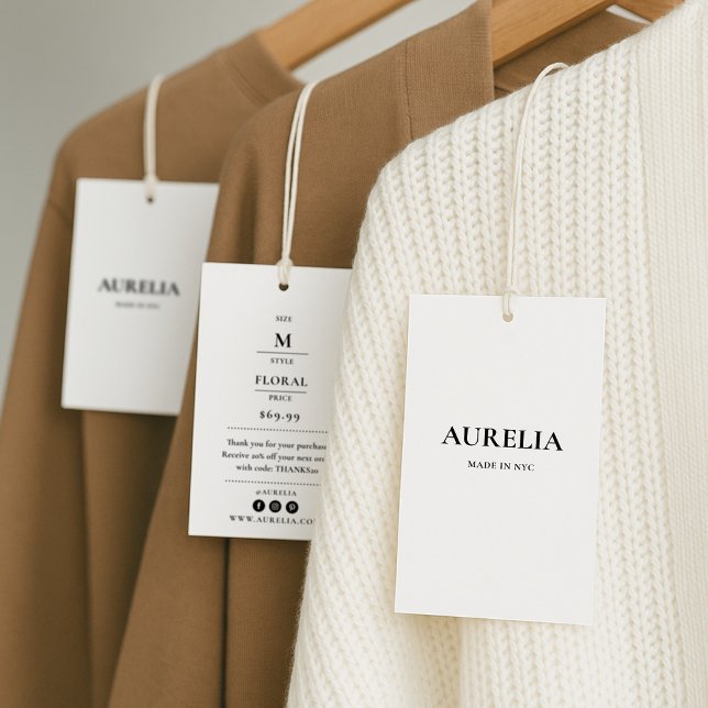 Kleiderhang Tag mit Preis, Größe, Stil & Soziales (Von Creator hochgeladen)