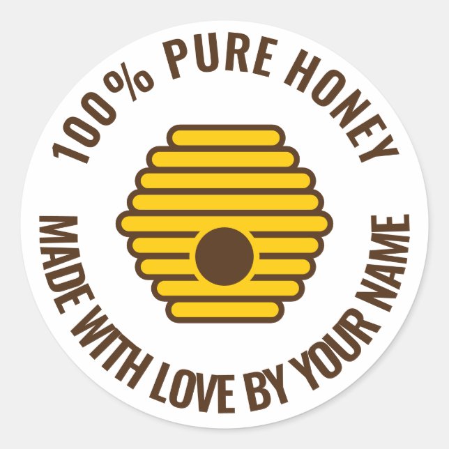 Kleiderkleber für das Bienenlogo Runder Aufkleber (Vorderseite)