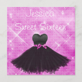 Kleiderrosa-Silber-Glitzer-Geburtstag des Einladung