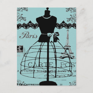 Kleiderständer Paris, vintage Stil Postkarte