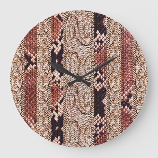 Kleiderstruktur, geometrisches Schlangenmuster. Große Wanduhr (Vorderseite)