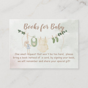 Kleidung auf einer Leine Boho-Baby-Party-Buch-Anfr Begleitkarte