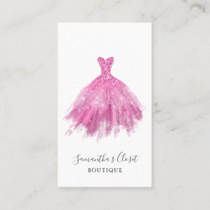 Kleidung Boutique Rose Rosa Glitzer Visitenkarte