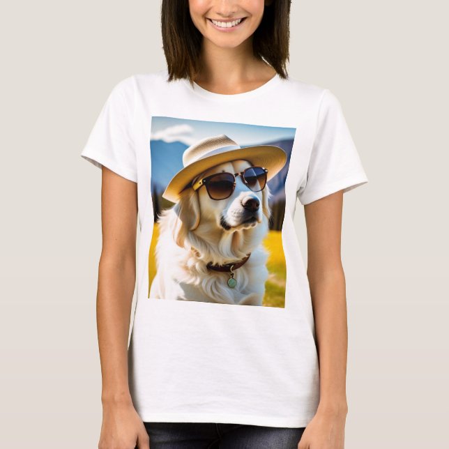 Kleidung für Frauen, T - Shirt für niedliche Hunde (Vorderseite)