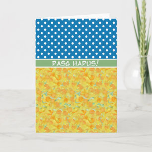Kleidung, Polka Dots Osterkarte Walisischer Gruß Feiertagskarte