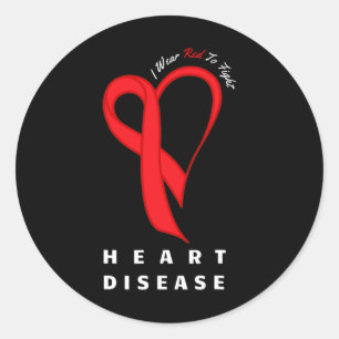 Kleidung Red to Fight Heart Disease Awareness Chd Runder Aufkleber