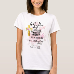 Kleidung Stärke Würde Teen GODAUGHTER Zitat T-Shirt