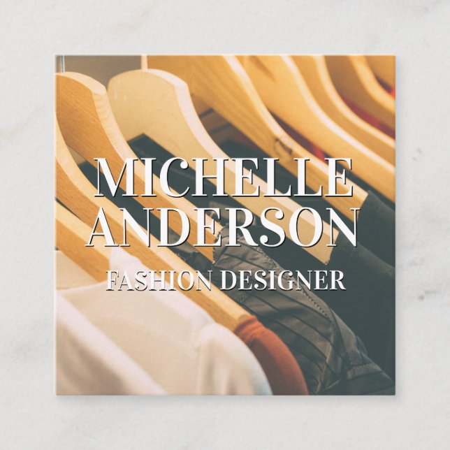 Kleidung | Wardrobe Quadratische Visitenkarte (Vorderseite)