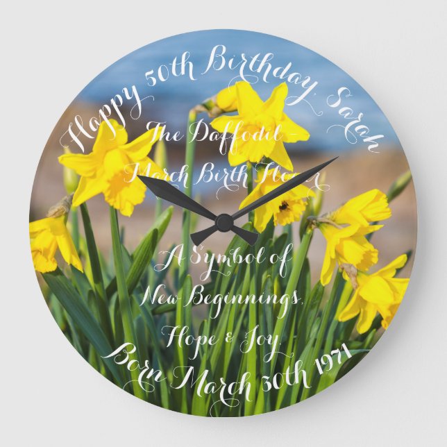 Kleidungsstücke in der Springtime Acrylwand Große Wanduhr (Vorderseite)