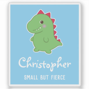 Klein aber fierce Funny Niedlich Dino T-Rex Blue Aufkleber