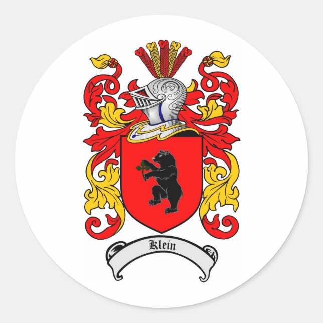 KLEIN FAMILIENWAPPEN - KLEIN WAPPEN RUNDER AUFKLEBER (Vorderseite)