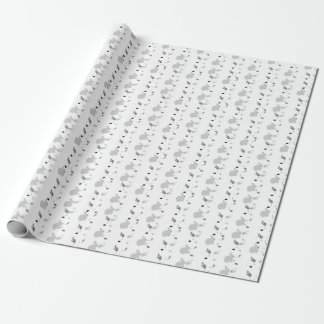 Klein gedrucktschwarzes, Weiß, graues Häschen Geschenkpapier
