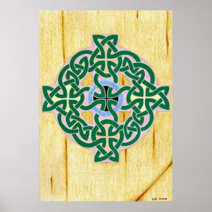 klein keltisches Kreuz (Combo-Druck) Poster