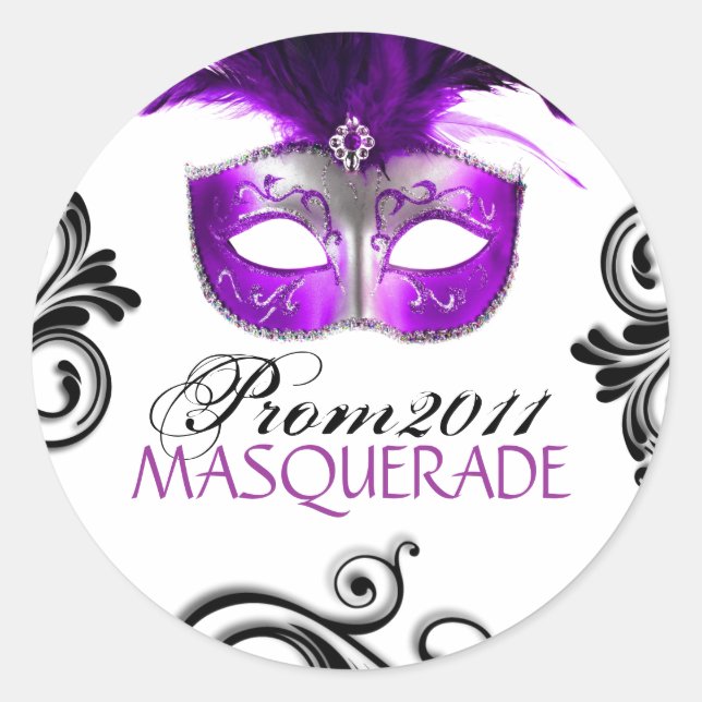Klein - klassischer Masquerade-Aufkleber Runder Aufkleber (Vorderseite)