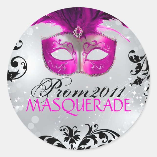 Klein - klassischer Masquerade-Aufkleber Runder Aufkleber (Vorderseite)