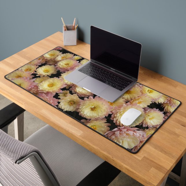 Klein rosa Chrysanthema Floral Schreibtischunterlage (Büro 2)
